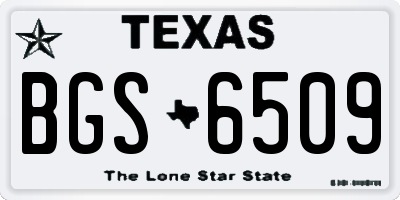 TX license plate BGS6509