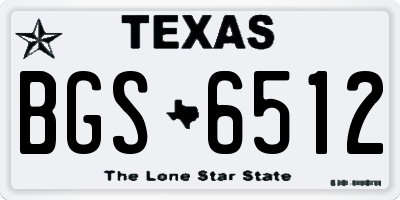 TX license plate BGS6512