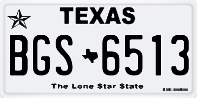 TX license plate BGS6513
