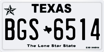 TX license plate BGS6514