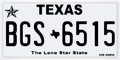 TX license plate BGS6515