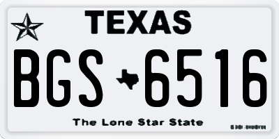 TX license plate BGS6516
