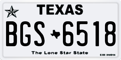 TX license plate BGS6518