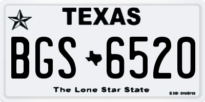 TX license plate BGS6520