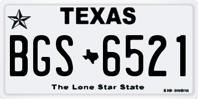 TX license plate BGS6521