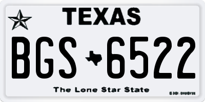 TX license plate BGS6522