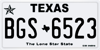 TX license plate BGS6523