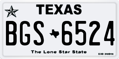 TX license plate BGS6524