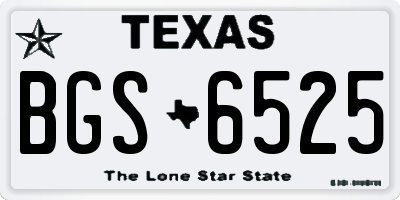 TX license plate BGS6525