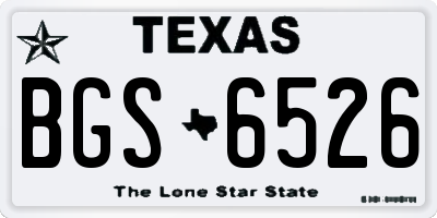TX license plate BGS6526