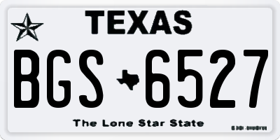 TX license plate BGS6527