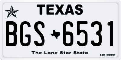 TX license plate BGS6531