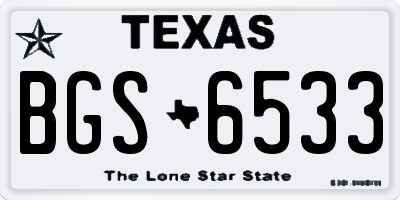 TX license plate BGS6533