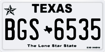 TX license plate BGS6535