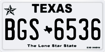 TX license plate BGS6536