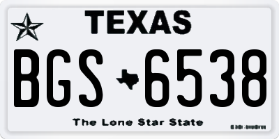 TX license plate BGS6538