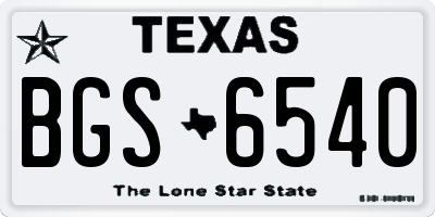 TX license plate BGS6540