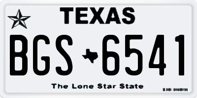 TX license plate BGS6541