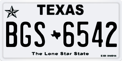 TX license plate BGS6542
