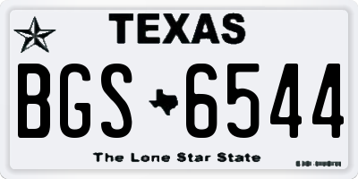 TX license plate BGS6544