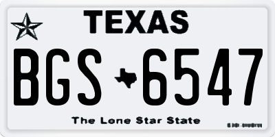 TX license plate BGS6547