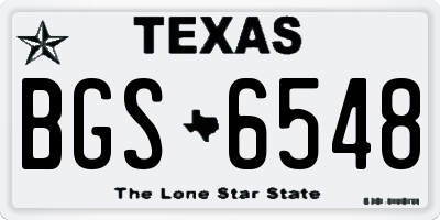 TX license plate BGS6548