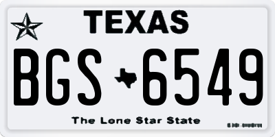 TX license plate BGS6549