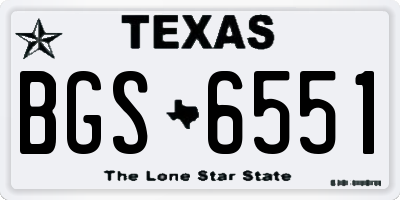 TX license plate BGS6551