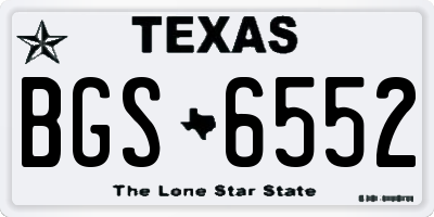 TX license plate BGS6552