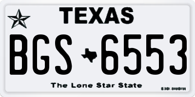TX license plate BGS6553