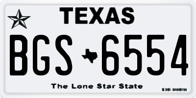 TX license plate BGS6554