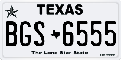 TX license plate BGS6555