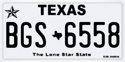 TX license plate BGS6558