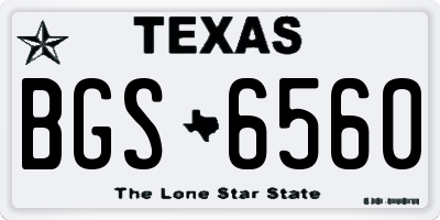 TX license plate BGS6560