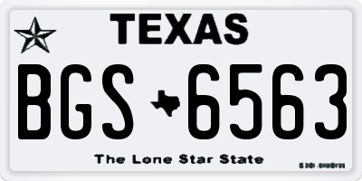 TX license plate BGS6563