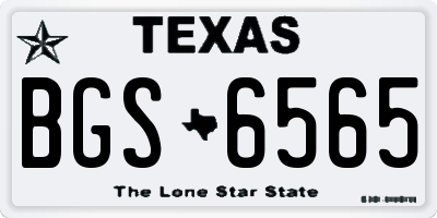 TX license plate BGS6565