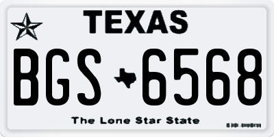TX license plate BGS6568
