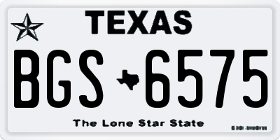 TX license plate BGS6575
