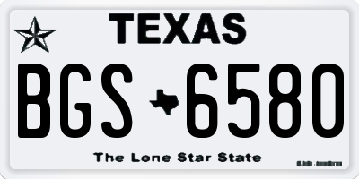 TX license plate BGS6580