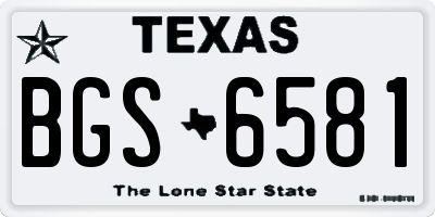 TX license plate BGS6581