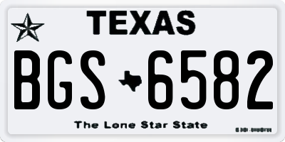 TX license plate BGS6582