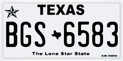 TX license plate BGS6583