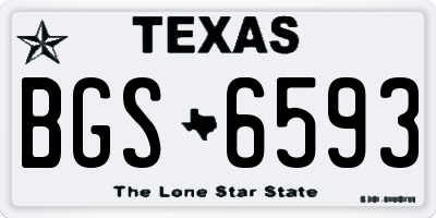 TX license plate BGS6593
