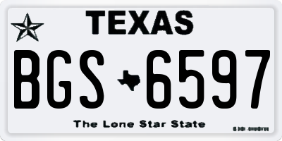TX license plate BGS6597