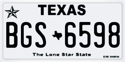 TX license plate BGS6598