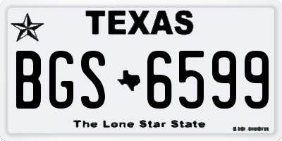 TX license plate BGS6599