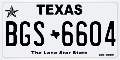 TX license plate BGS6604