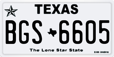 TX license plate BGS6605