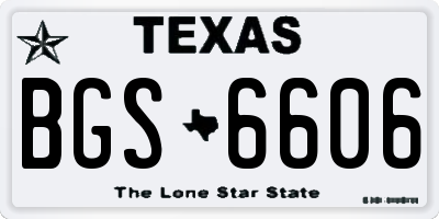 TX license plate BGS6606