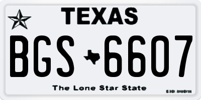 TX license plate BGS6607